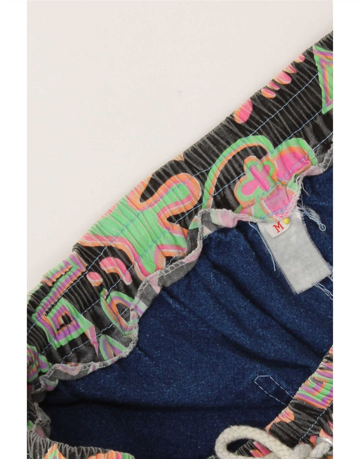 Vintage denimshorts til kvinder Medium W28 blå patchwork