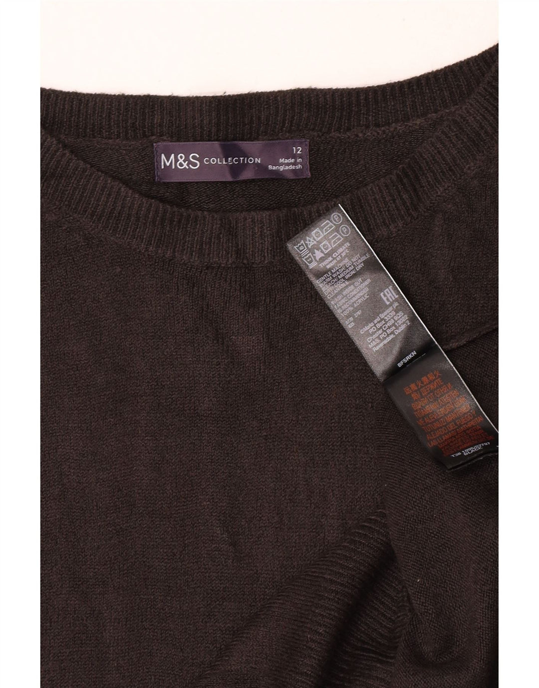 Marks & Spencer Dame Boat Neck Jumper Sweater UK 12 Medium Sort Akryl