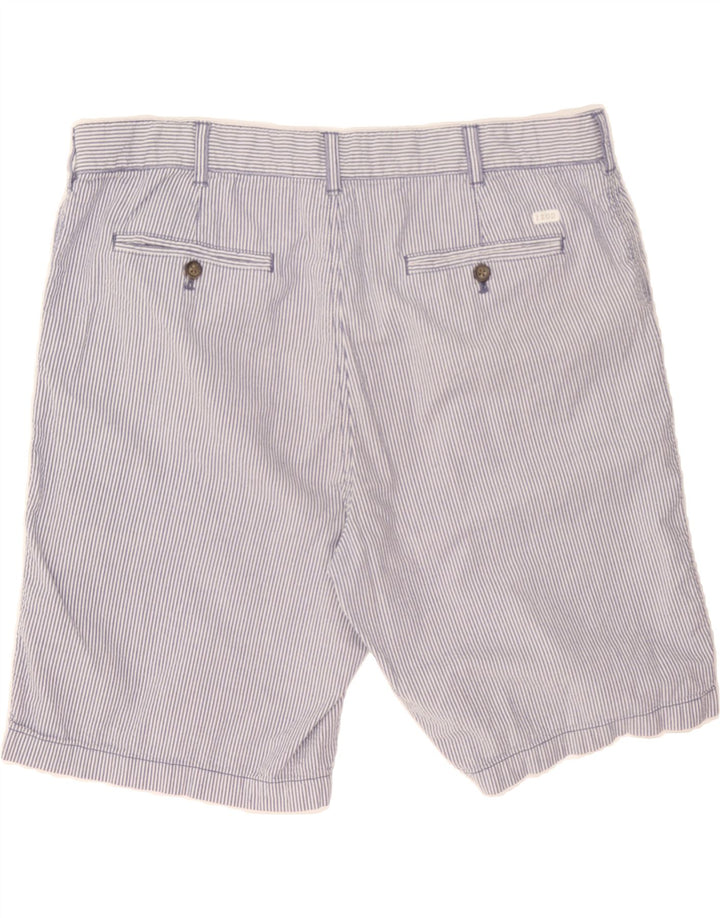 IZOD Mens Chino Shorts W40 XL Blue Striped Cotton Vintage Izod and Second-Hand Izod from Messina Hembry 