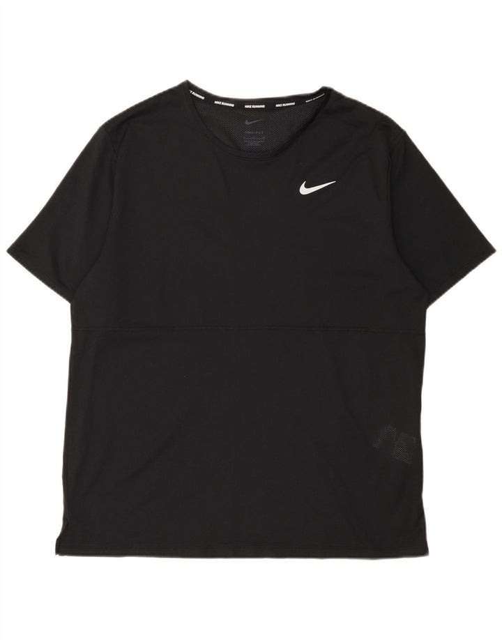 Nike Dri Fit T-shirt top til mænd, stor sort polyester