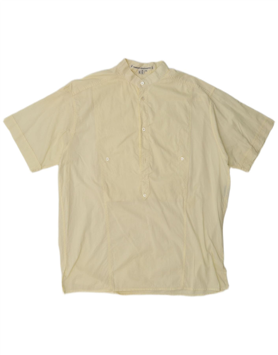 Umberto Ginocchietti Herre Kortærmet Pullover Shirt IT 52 Stor Gul