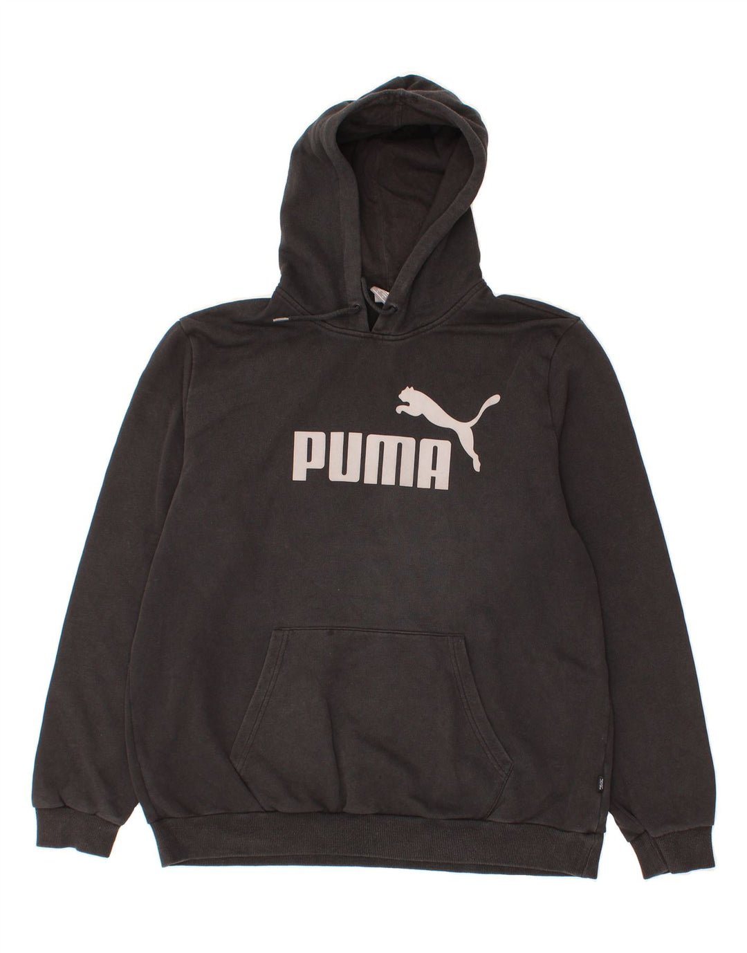 PUMA Mens Graphic Hoodie Jumper Large Black Cotton Vintage Puma and Second-Hand Puma from Messina Hembry 