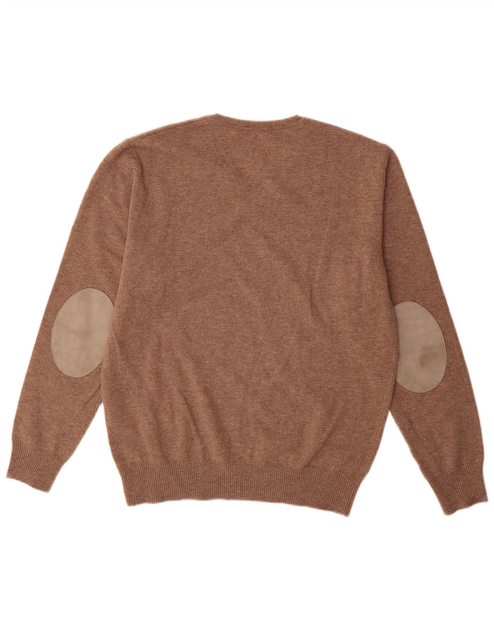 Burlington Herre V-hals sweater Stor Brun Virgin Wool