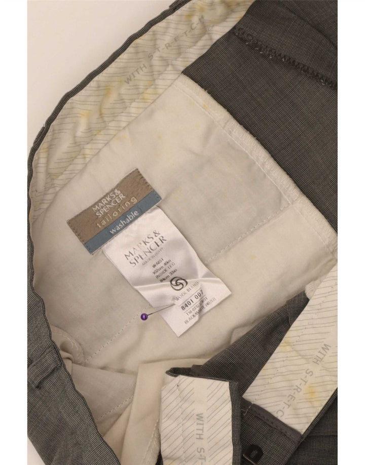 Marks & Spencer Herre Pegged Suit Bukser W40 L33 Sort Polyester