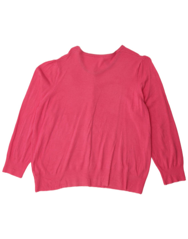 Marks & Spencer Dame Cardigan Sweater UK 24 4XL Pink Viscose