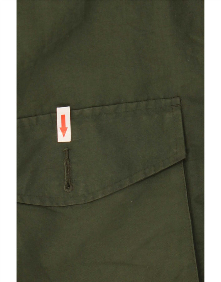 Fred Perry Herre Hooded Windbreaker Jacket UK 38 Medium Green Nylon