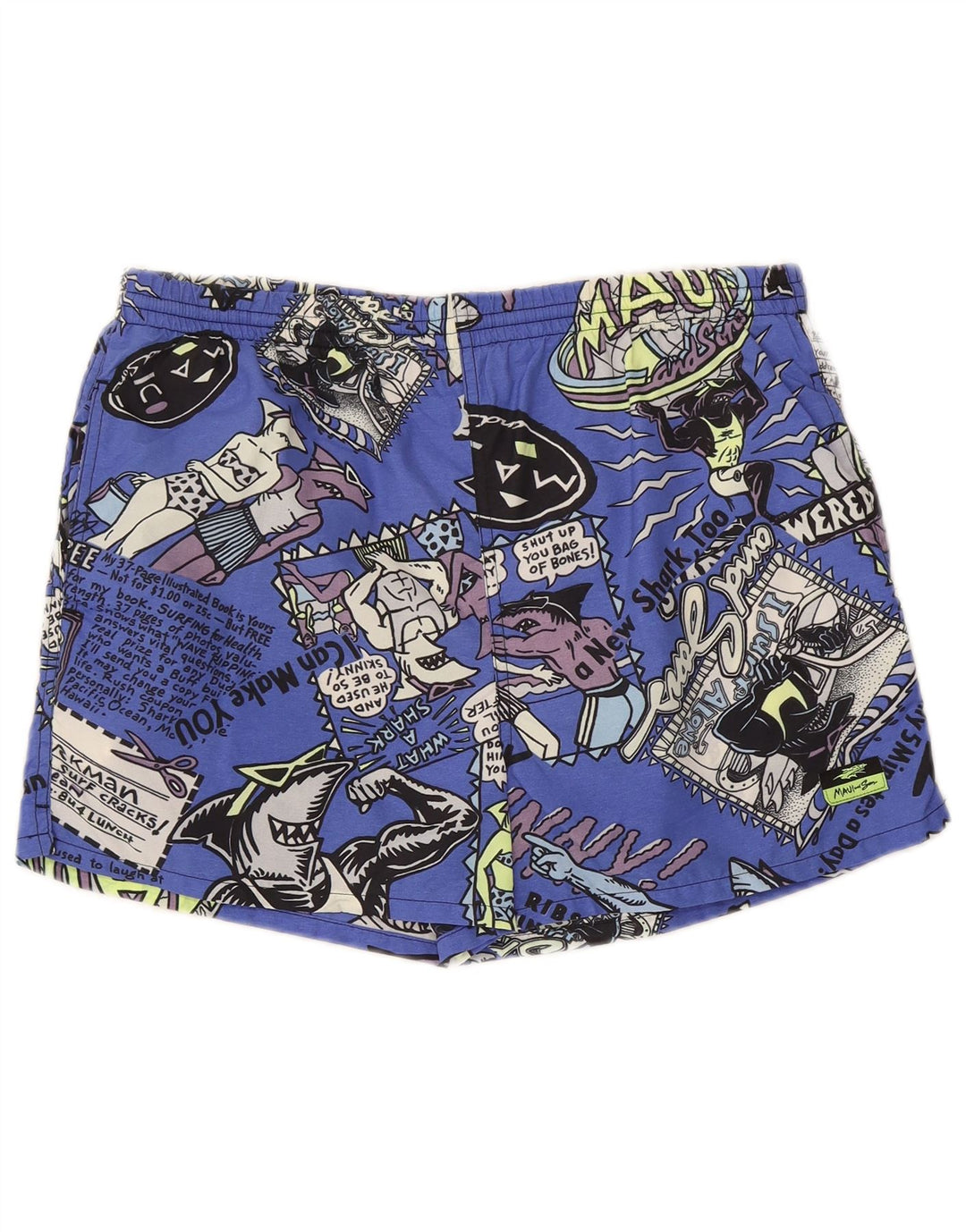 Maui and Sons Grafiske svømmeshorts til mænd mellemblå nylon