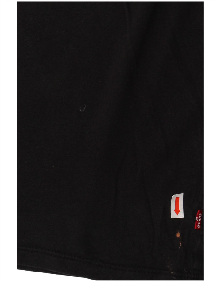 LEVI'S Grafisk T-shirt top til kvinder UK 16 Stor sort bomuld
