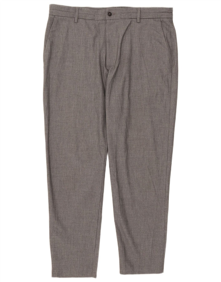Zara Herre Slim Chino Bukser XL W34 L30 Grå Polyester