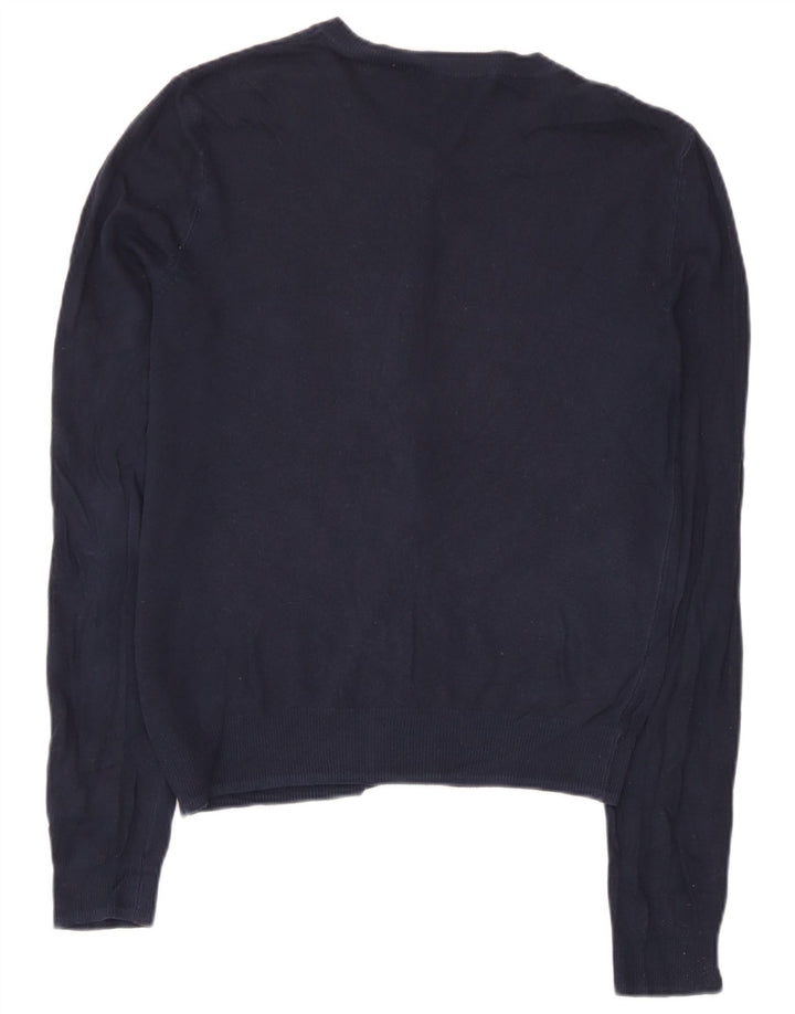 Marks & Spencer Dame Cardigan Sweater UK 10 Small Navy Blue Viscose