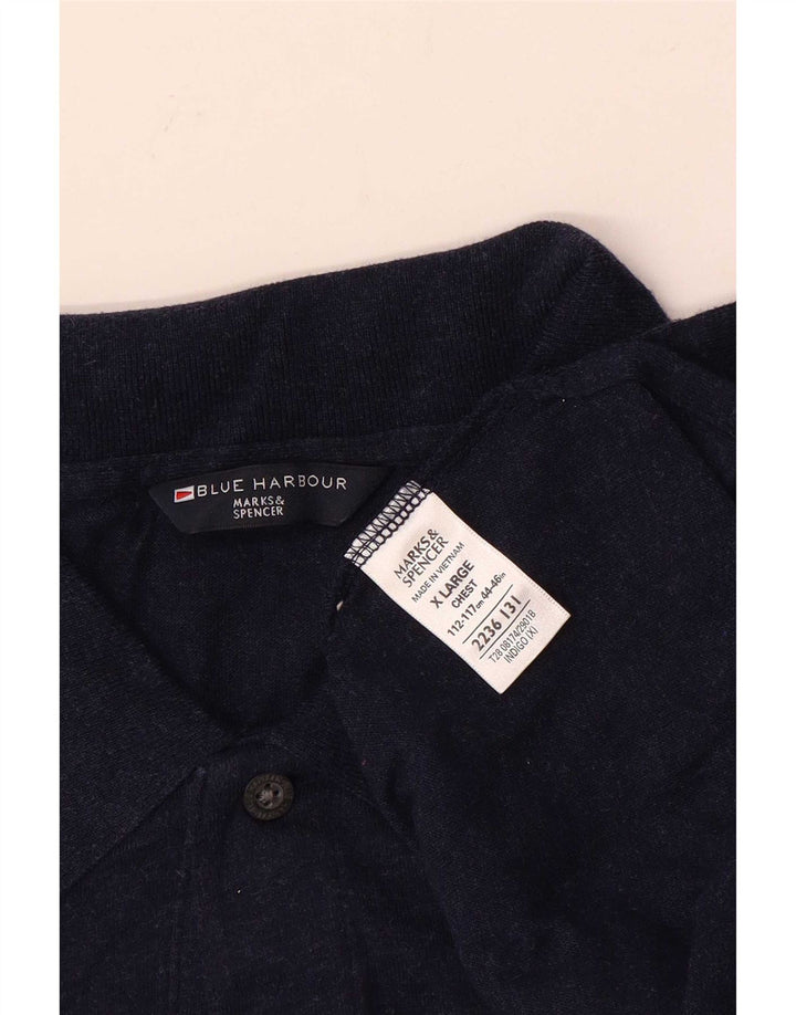 Marks & Spencer Herre Blue Harbor langærmet poloshirt XL marineblå