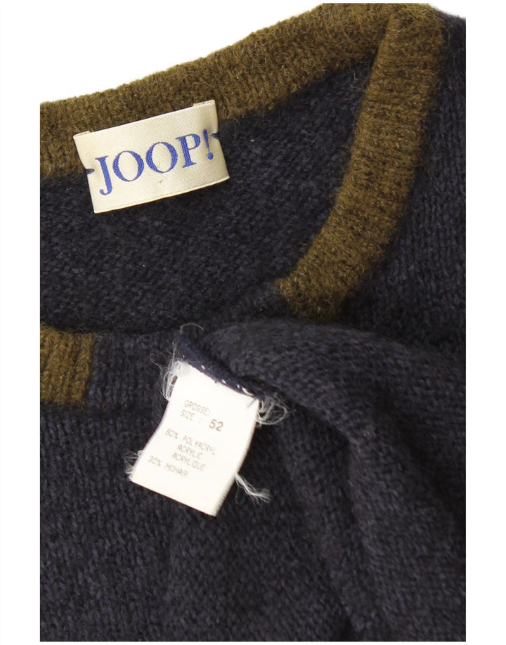 Joop Herre Crew Neck Jumper Sweater IT 52 Large Navy Blue Colourblock