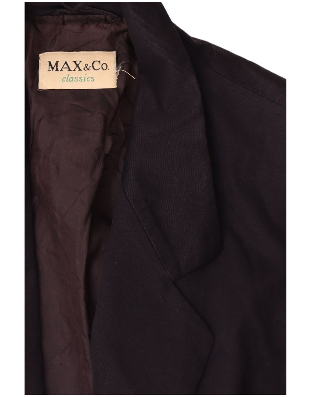 Max & Co. Dame 2-knaps blazerjakke UK 12 Medium marineblå bomuld