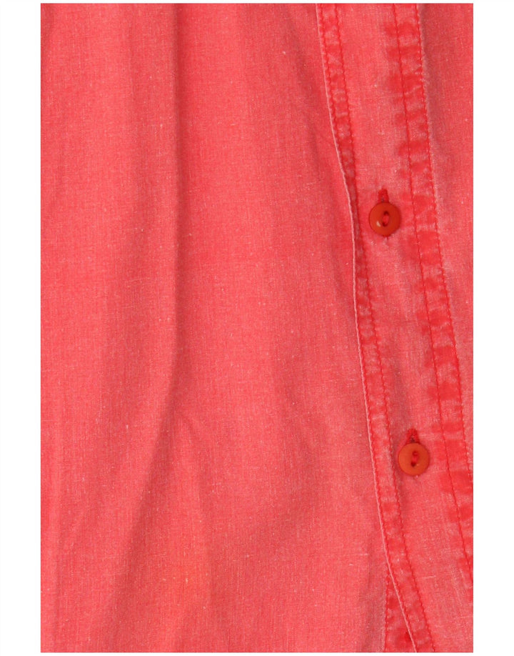 Vintage Herre Relaxed Fit skjorte Stor Pink Bomuld