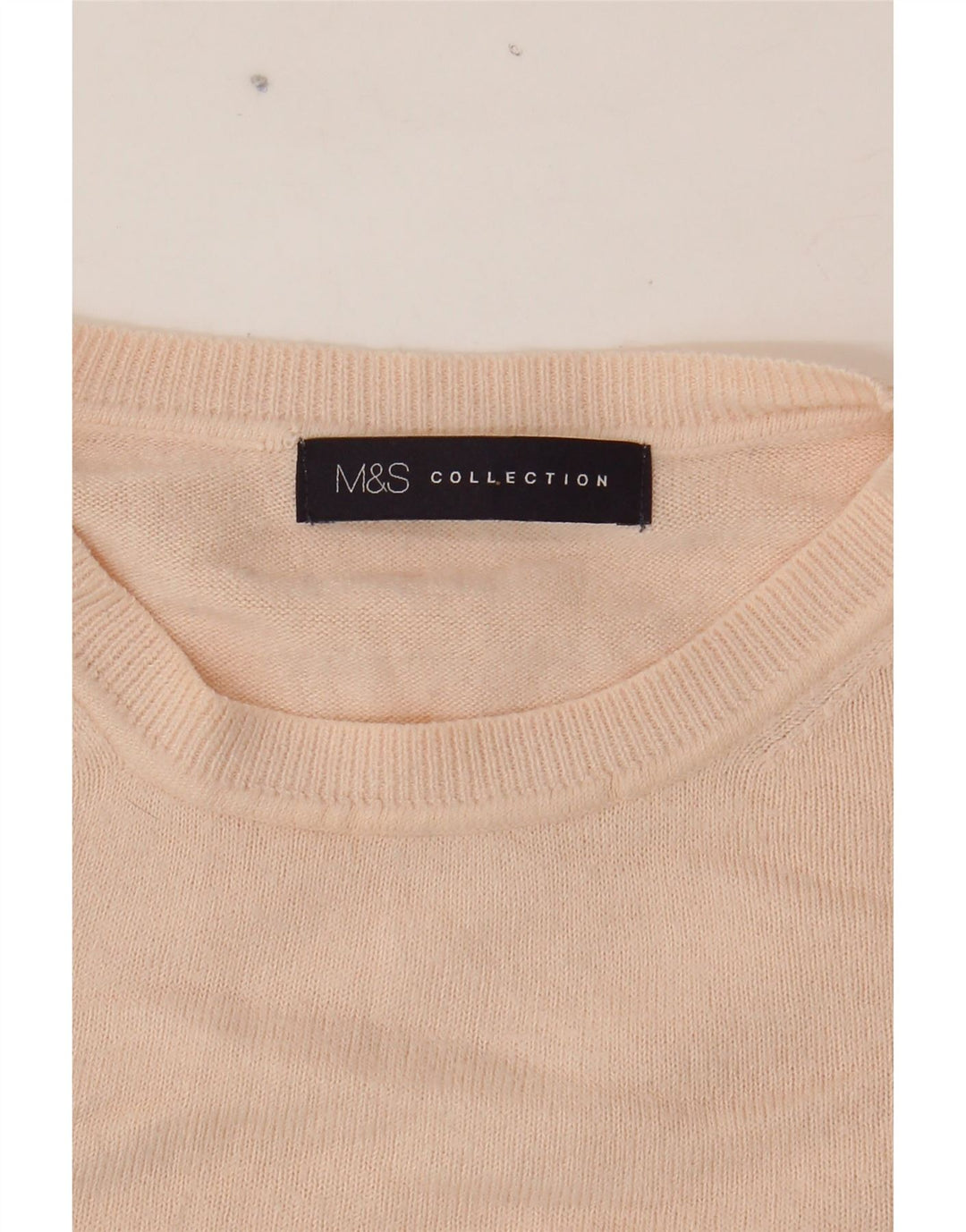 MARKS & SPENCER Womens Crew Neck Jumper Sweater UK 16 Large Beige Vintage Marks & Spencer and Second-Hand Marks & Spencer from Messina Hembry 