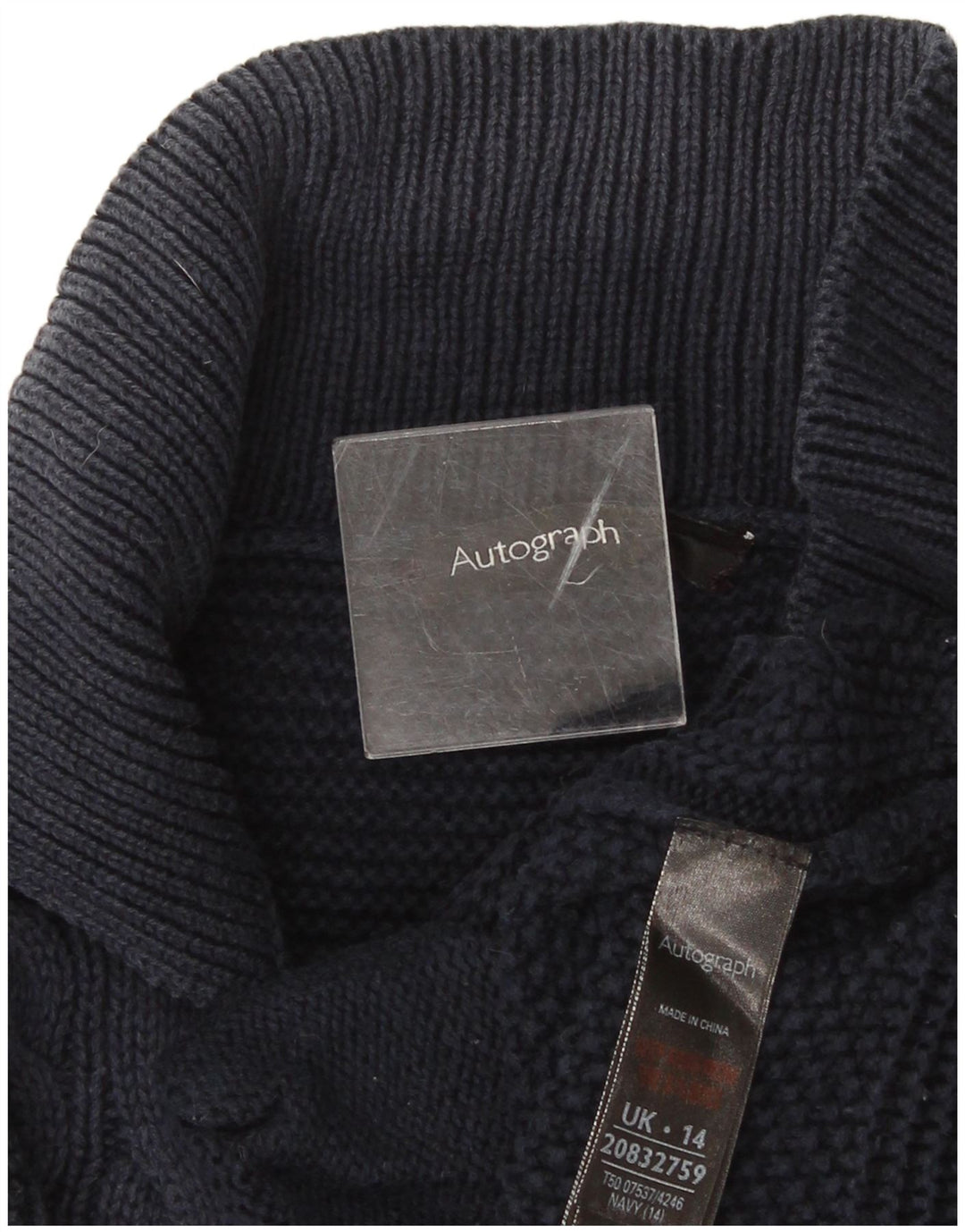 Marks & Spencer Womens Autograph Cardigan Sweater UK 14 Large Navy Blue