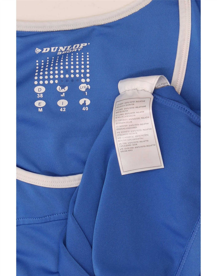 Dunlop Damevest Top UK 12 Medium Blue Colourblock Polyester
