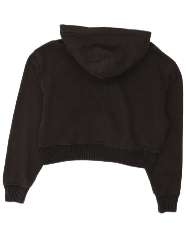 Calvin Klein Jeans Dame Crop Oversized Hoodie Jumper UK 10 Small Black