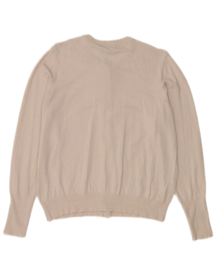 Marks & Spencer Dame Cardigan Sweater UK 16 Stor Beige Viscose