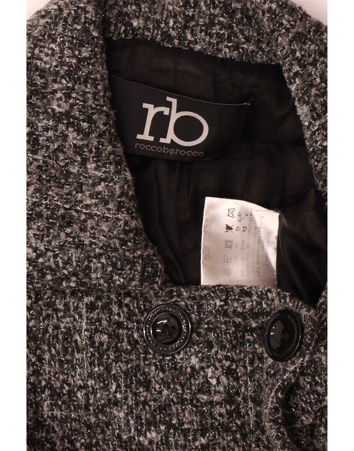 Roccobarocco Womens Pea Coat IT 48 XL Grå Flecked Polyester