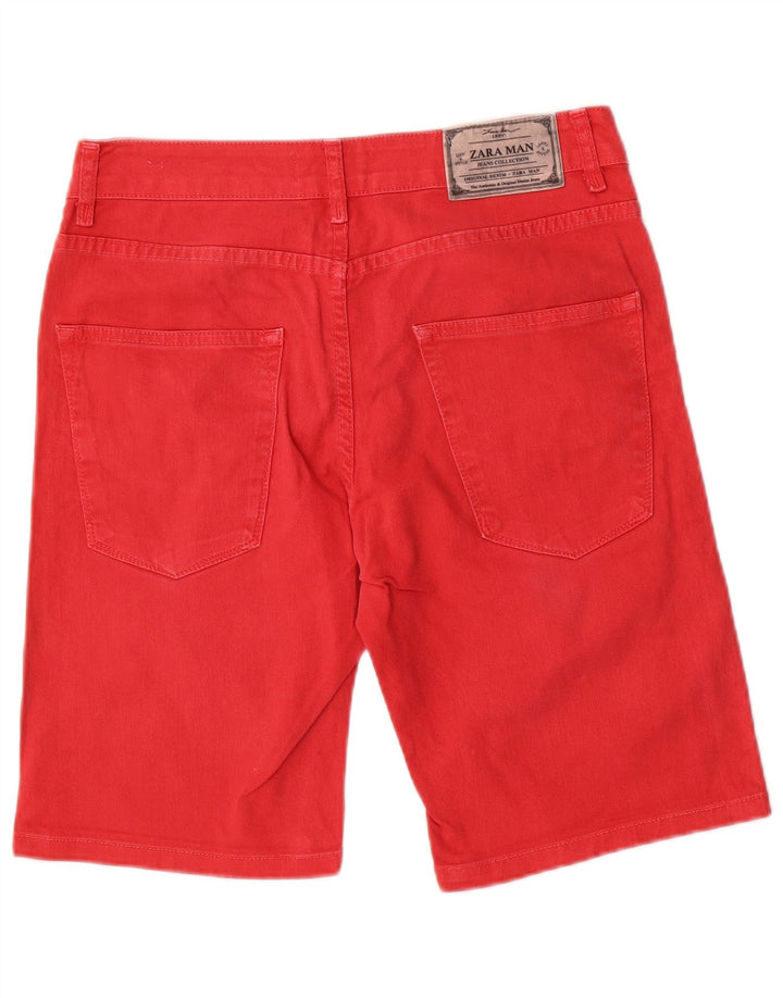 Zara Herre Denim Shorts EU 40 Medium W31 Rød