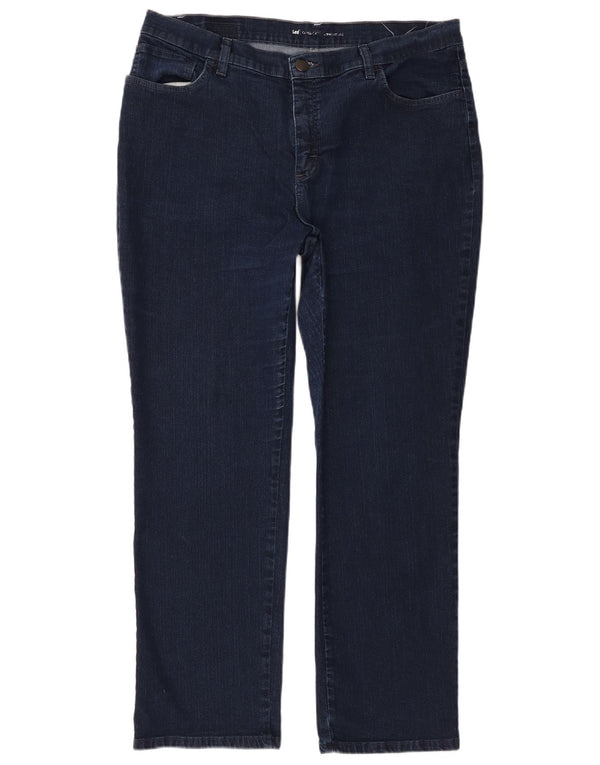 Lee Dame Petite Classic Fit Straight Jeans US 16 2XL W34 L28 Blå Bomuld