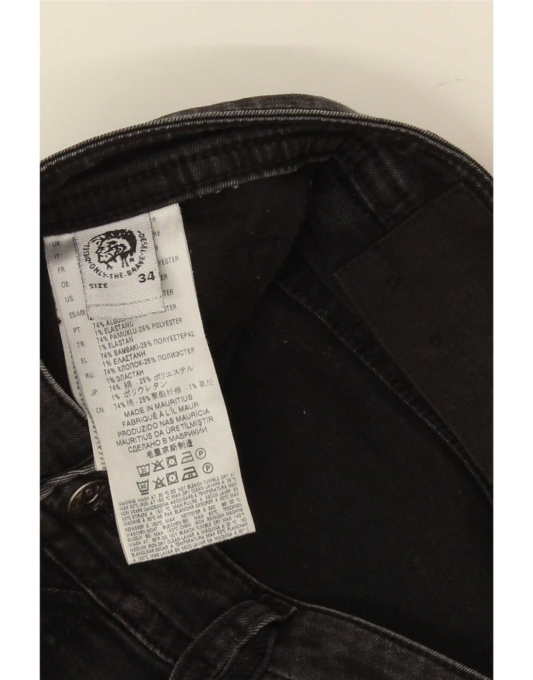 Diesel Herre Distressed Slim Jeans W34 L30 Grå Bomuld