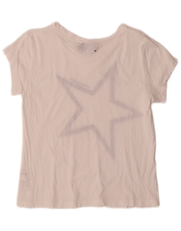 Converse Grafisk T-shirt top til kvinder UK 14 Stor hvid bomuld