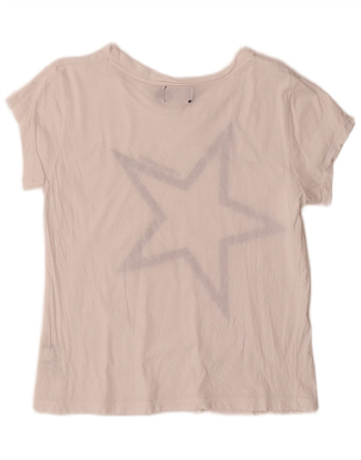 Converse Grafisk T-shirt top til kvinder UK 14 Stor hvid bomuld