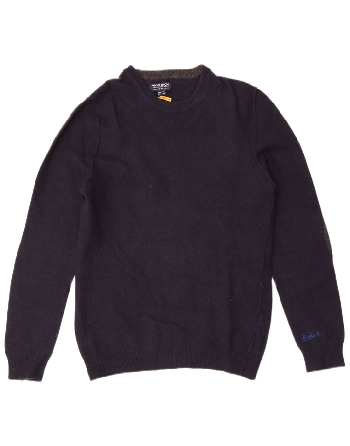 Woolrich Herre trøje med rund hals, lille marineblå uld