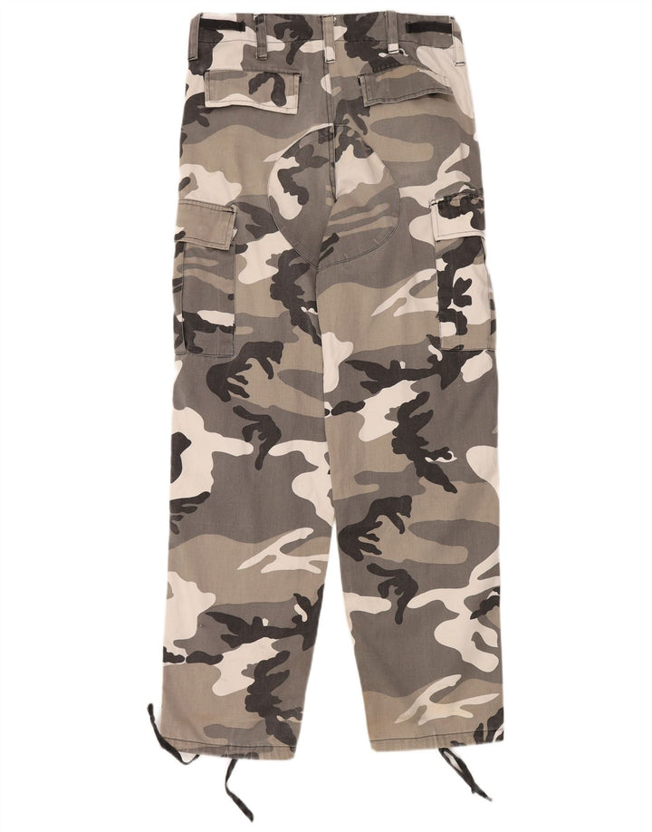 VINTAGE Herre Regular Cargo Bukser Small W31.5 L32.5 Grå Camouflage