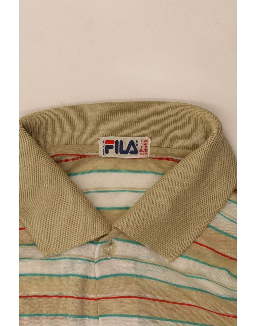 Fila Herre Polo Shirt UK 36 Lille Flerfarvet Stribet