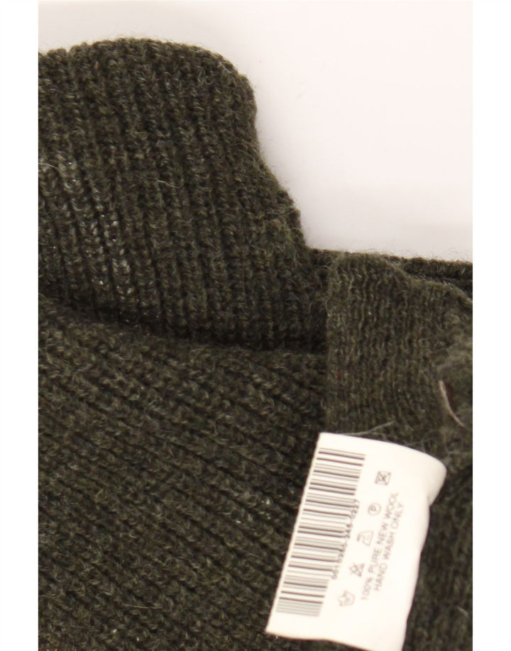 Barbour Herre Zip Neck Jumper Sweater XL Khaki New Wool