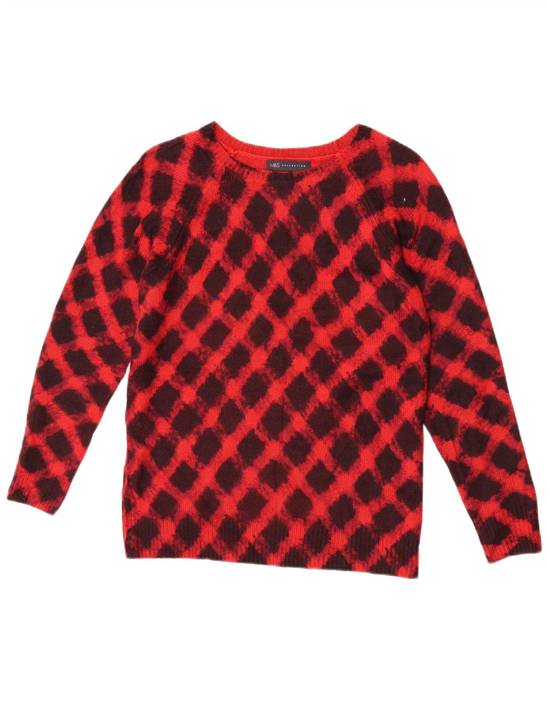 Marks & Spencer Dame Boat Neck Jumper Sweater UK 8 Small Red