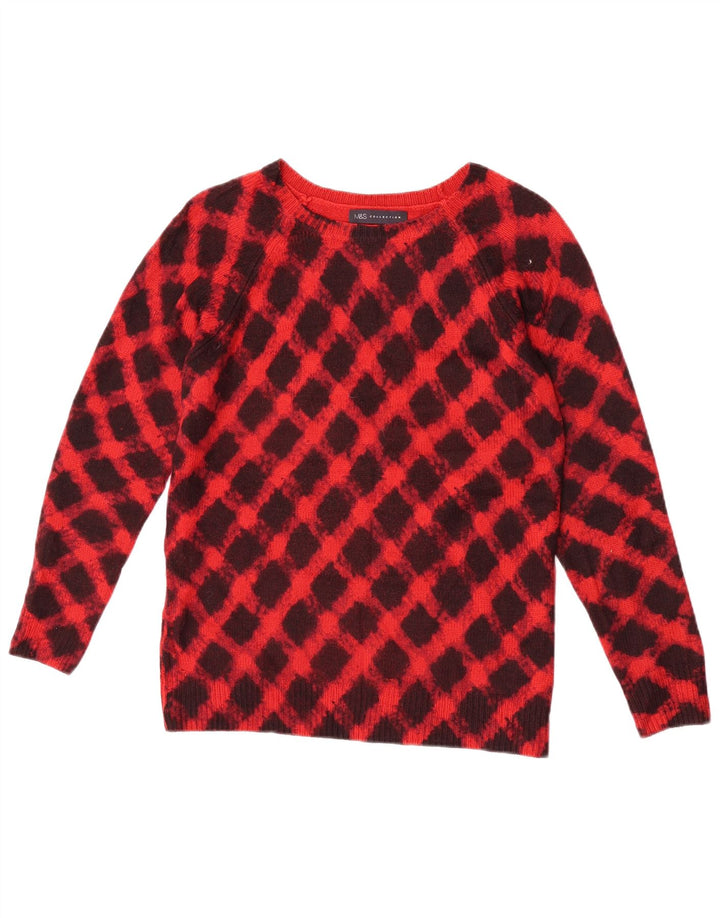 Marks & Spencer Dame Boat Neck Jumper Sweater UK 8 Small Red