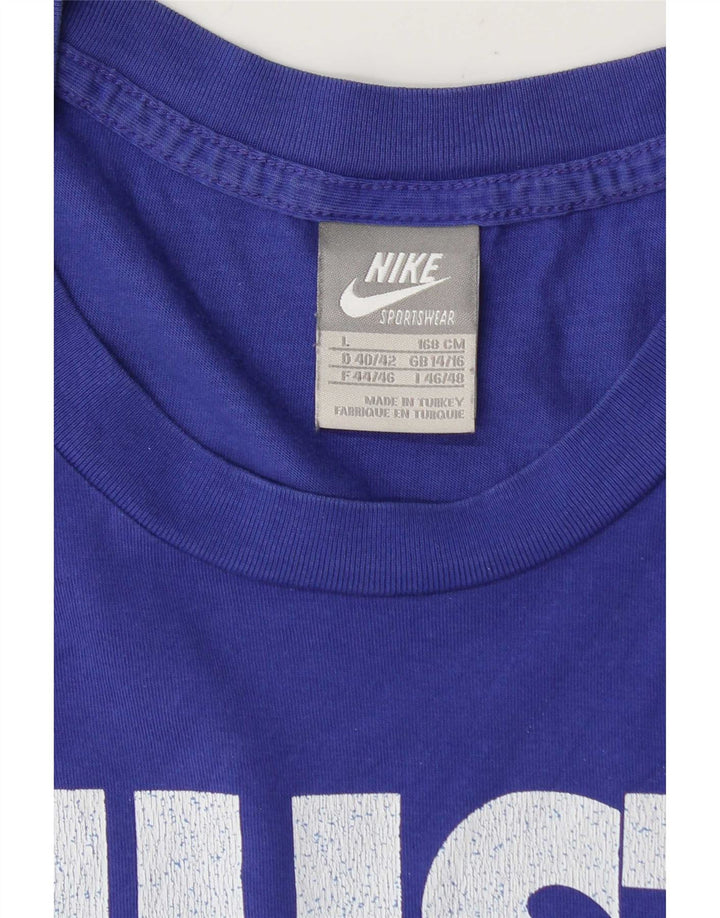 Nike grafisk T-shirt top til kvinder DK 14/16 Large Blue