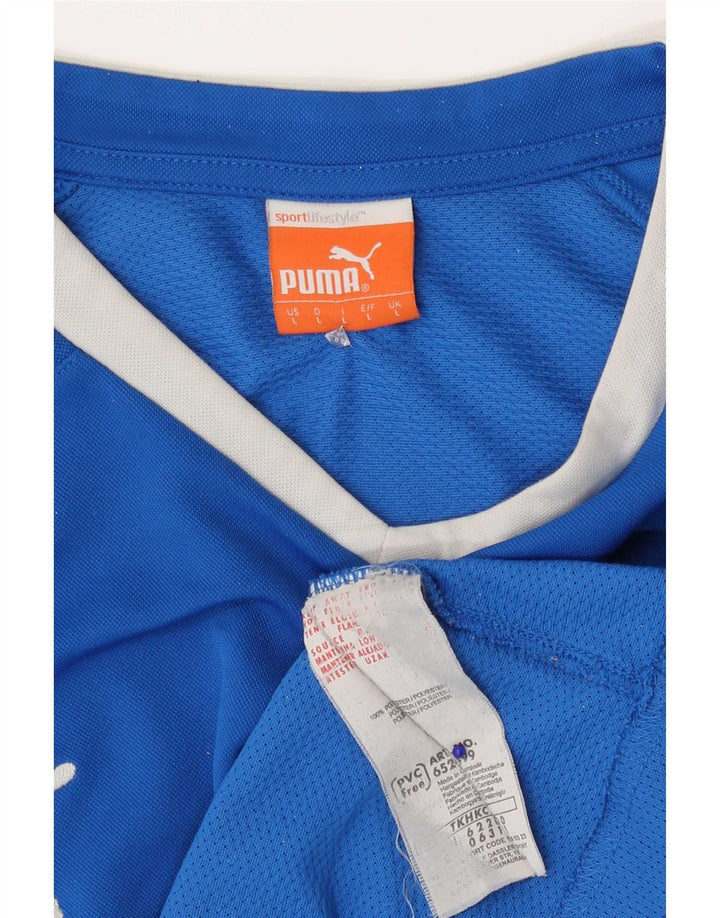 Puma Herre T-Shirt Top Stor Blå Colourblock Polyester