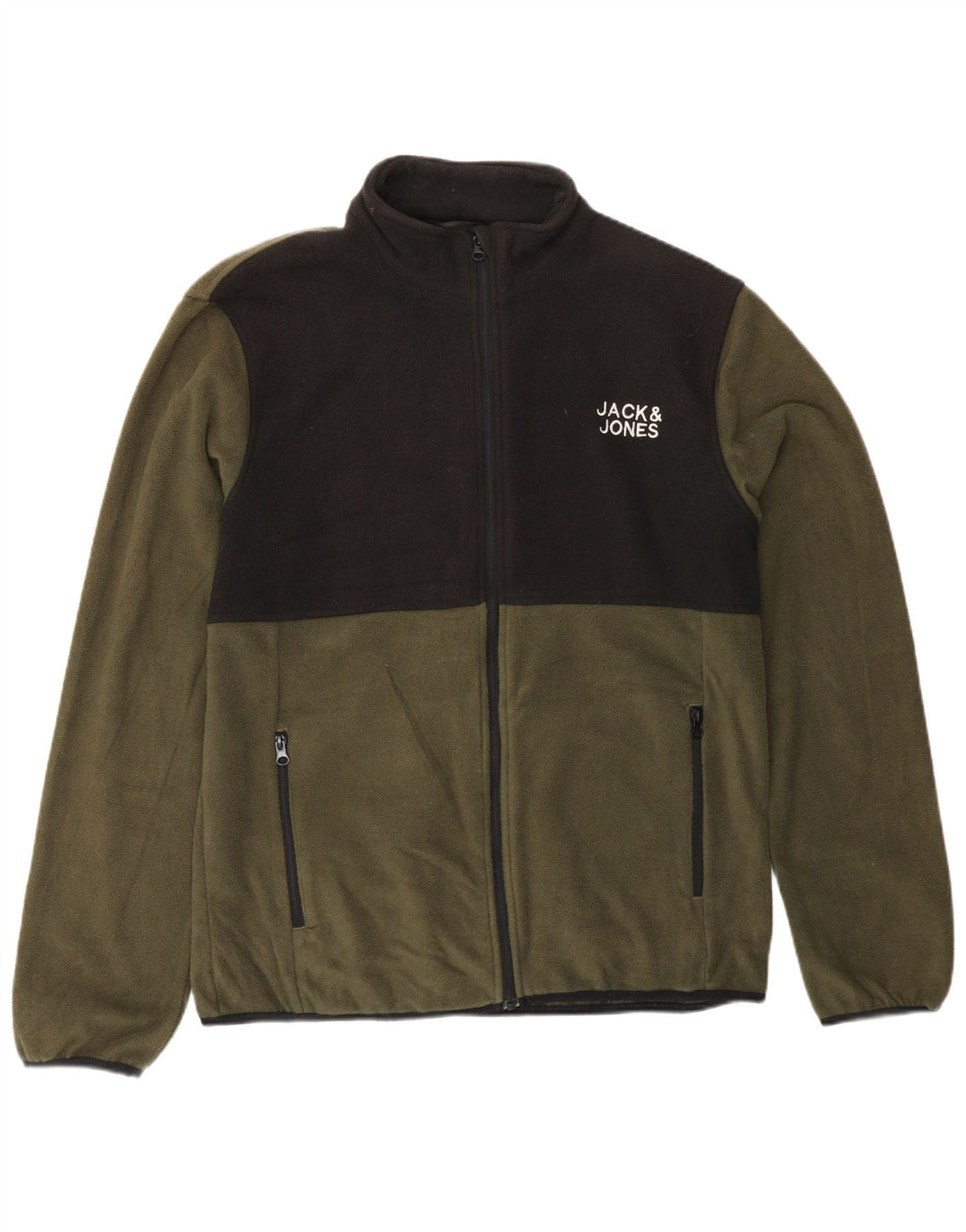Jack & Jones Fleecejakke til mænd UK 40 Large Green Colourblock