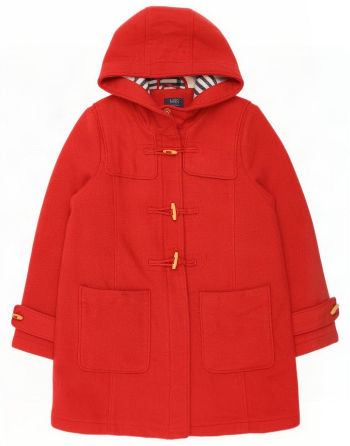 Marks & Spencer Dame Hooded Oversized Duffle Coat UK 18 XL Rød Polyester