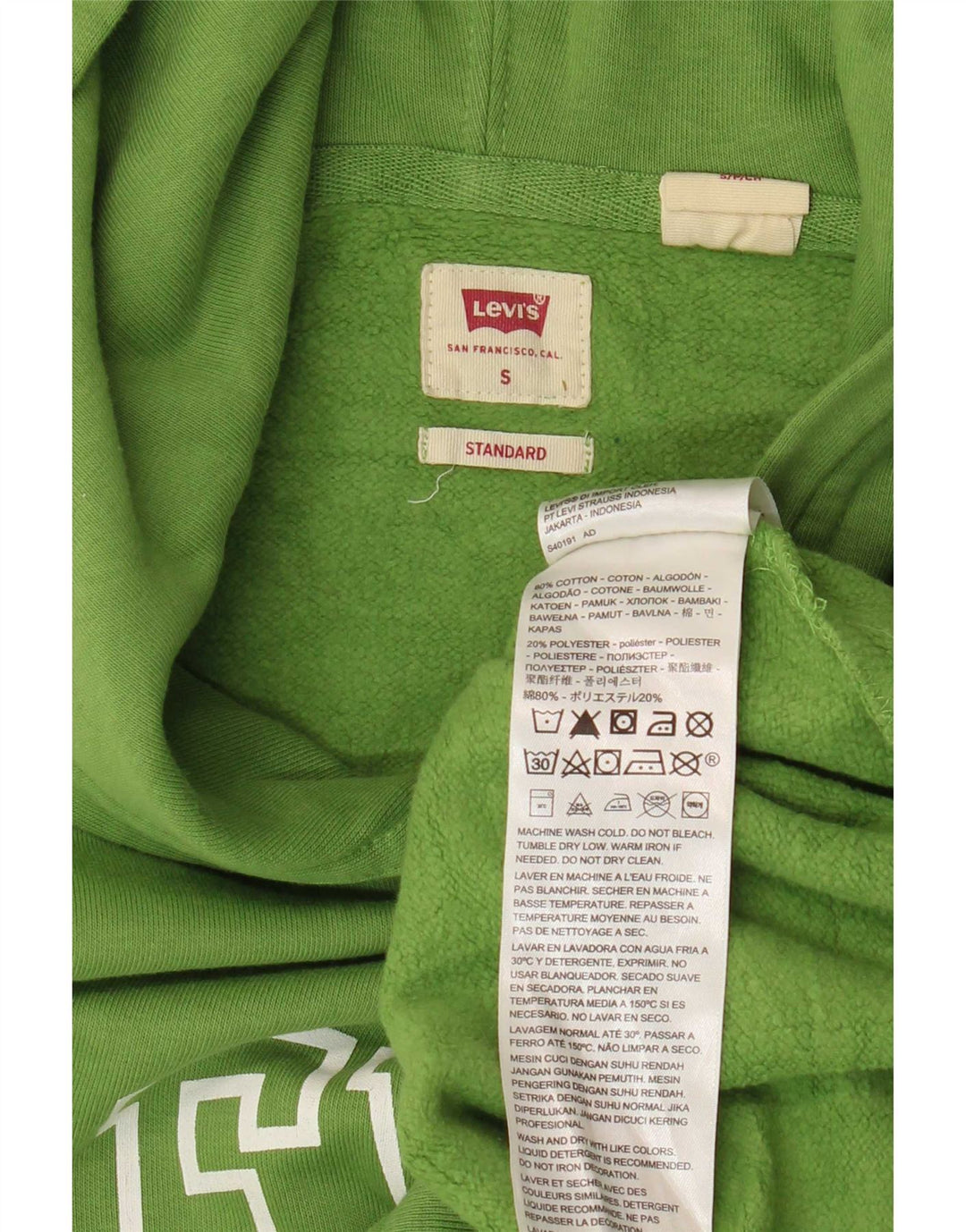 Levi's Standard grafisk hættetrøje til mænd, lille grøn bomuld