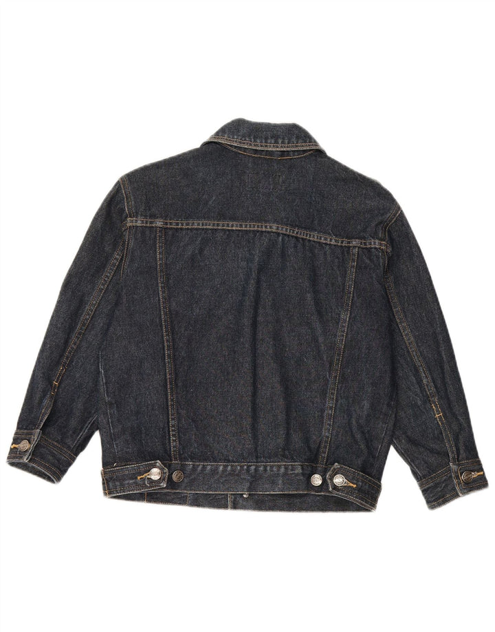 WPM Womens Crop 3/4-ærmet denimjakke UK 10 Small Navyblå Bomuld
