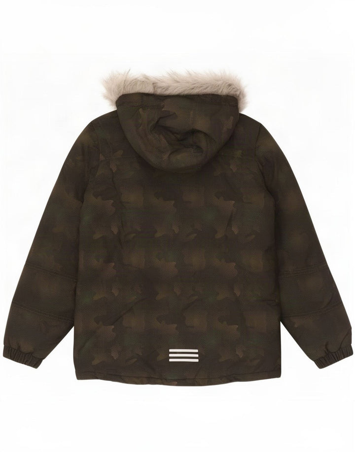 Mountain Warehouse Boys Windbreaker Jacket 12-13 år Khaki Camouflage