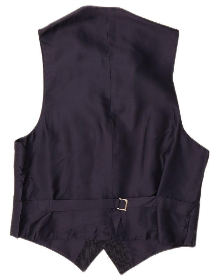 Vintage herrevest lille marineblå nålestribe