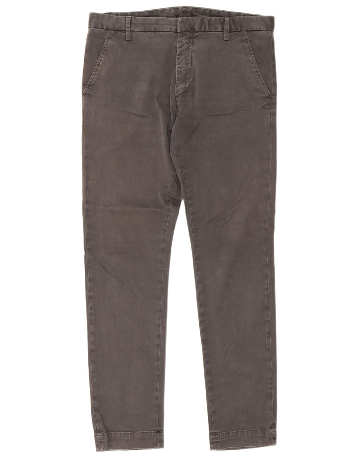 Dondup Herre Slim Chino Bukser W36 L31 Grå Bomuld