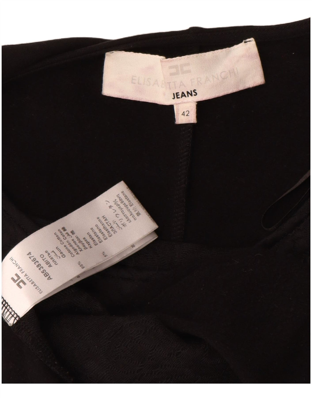 Elisabetta Franchi Damebluse Top IT 42 Medium Sort Blomsterbomuld