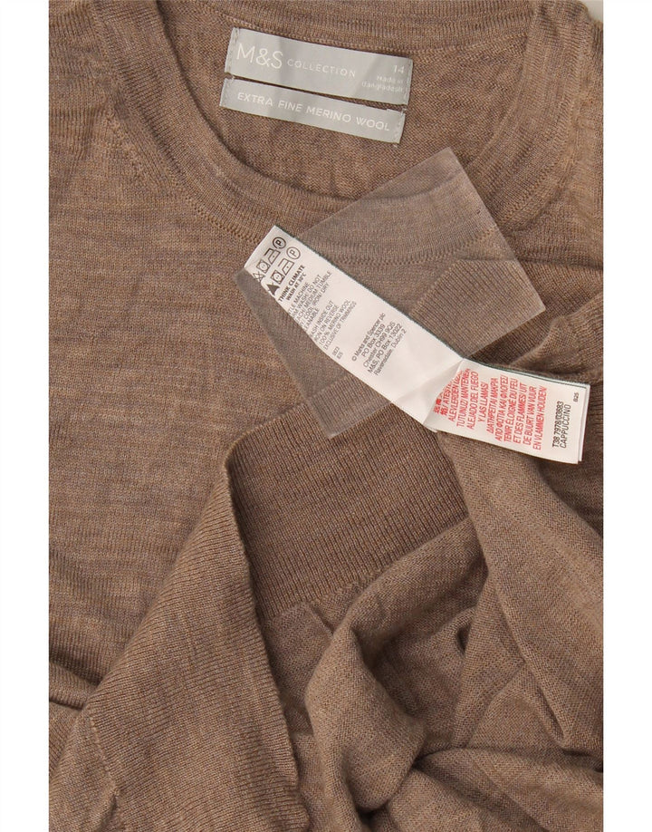 Marks & Spencer Dametrøjetrøje med rund hals DK 14 Medium Brun Flecked