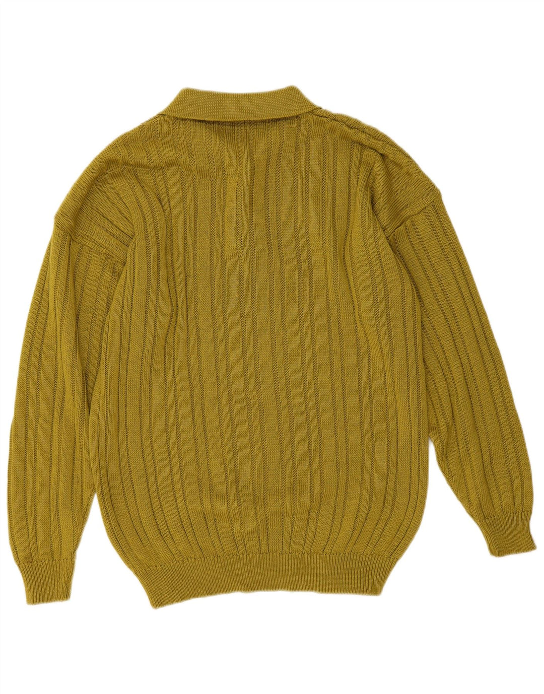 Vintage herre polo hals sweater mellemgrøn bomuld