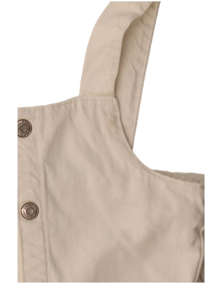 Zara Girls Denim Playsuit 8-9 År Hvid Bomuld