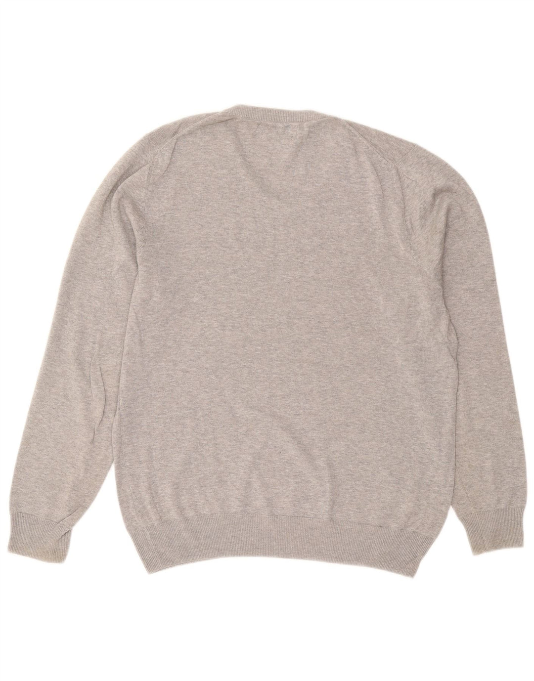 Marks & Spencer Herre V-hals sweater Medium Grey Flecked Bomuld