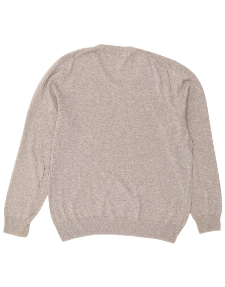 Marks & Spencer Herre V-hals sweater Medium Grey Flecked Bomuld